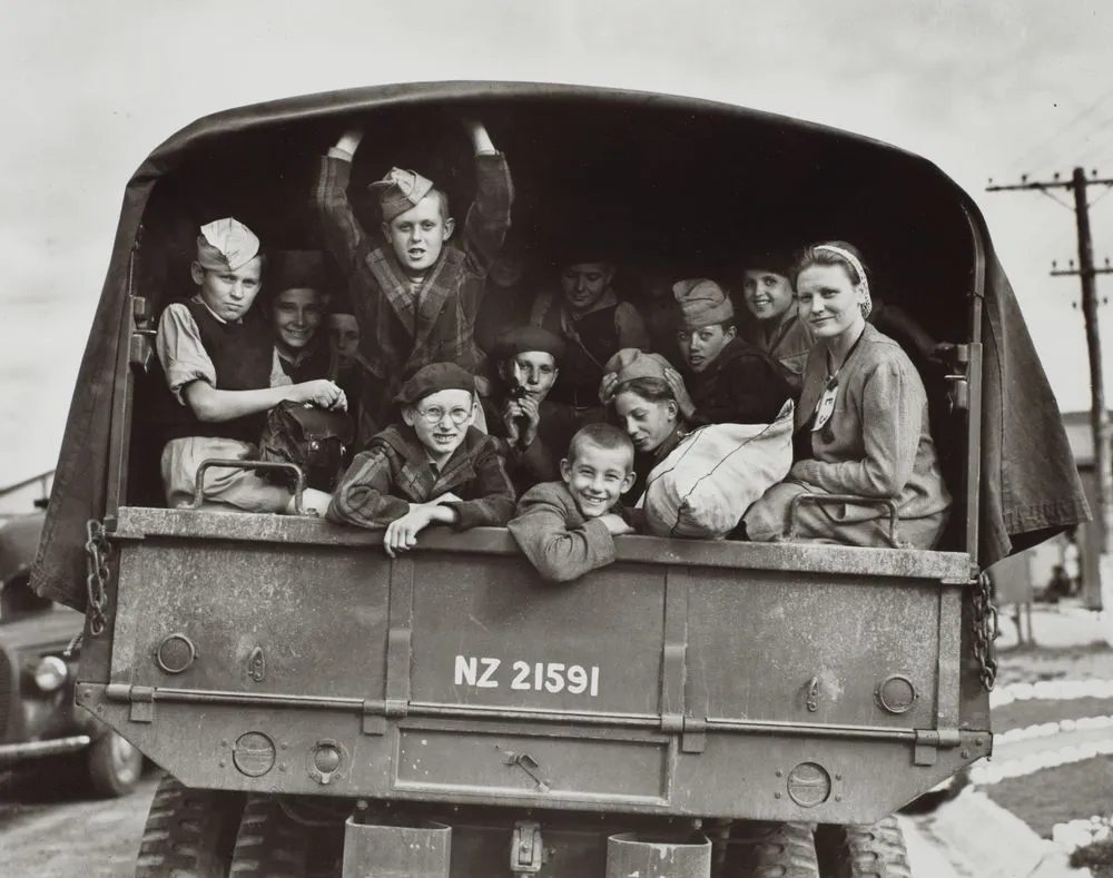 Polish refugees en route to Pahiatua, 1945. From the portfolio: PhotoForum - John Pascoe