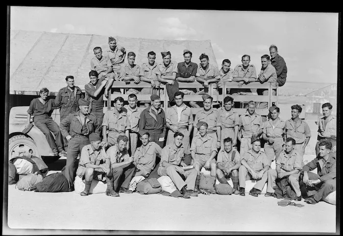 Repatriated New Zealand prisoners of war on arrival at Maadi Camp, Egypt - Photograph taken by George Robert Bull