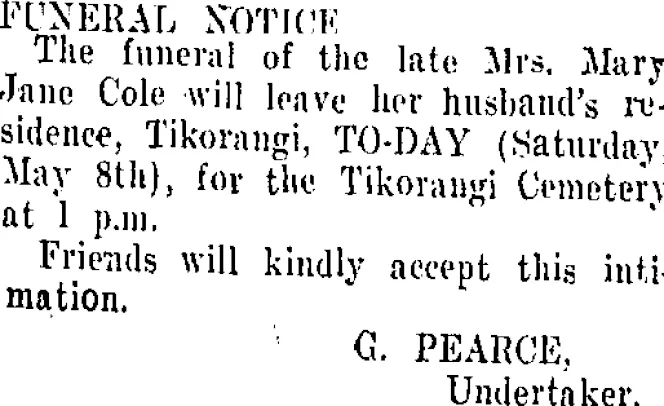 Page 2 Advertisements Column 3 (Taranaki Daily News 8-5-1909)