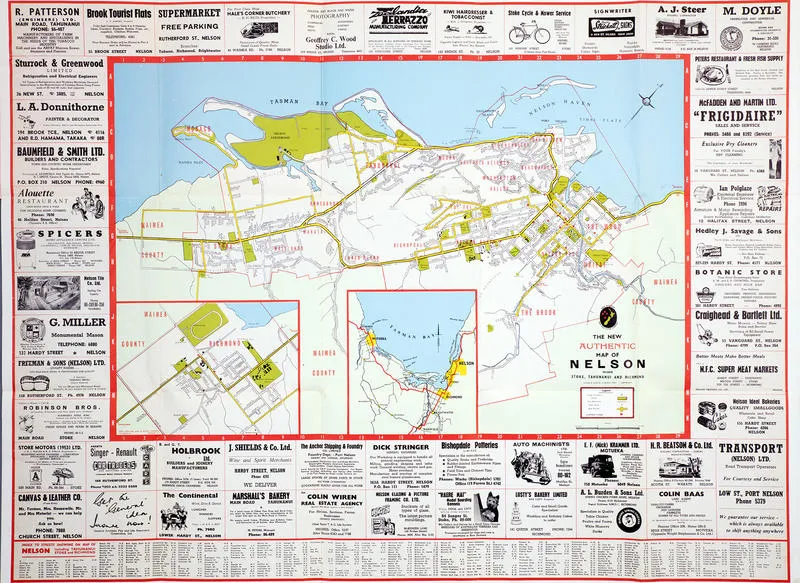 The new authentic map of Nelson including Tahunanui, Stoke & Richmond [map]