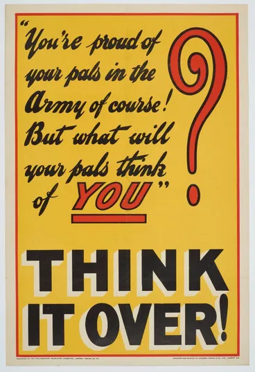 Image: Poster, "You're proud of your pals in the Army of course!"