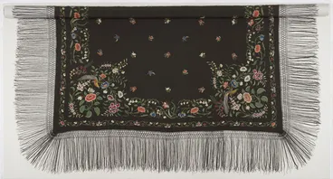 Image: Artist unknown :[Embroidered Chinese silk shawl belonging to Katherine Mansfield] [made ca 1900]