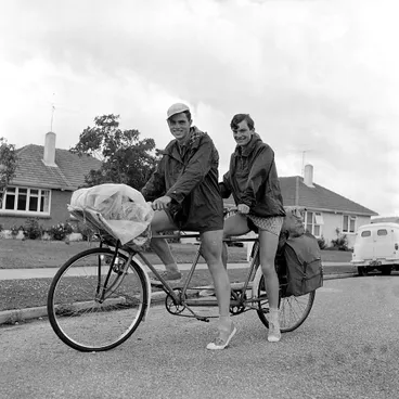 Image: Denis Benton and Wayne King, back from touring NZ on a tandem.