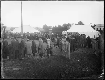 Image: Scene at the tangi of Makere Wikitoria Taitoko at Putiki - Photograph taken by Frank James Denton