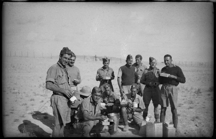 NZ transport drivers lunching in the Western Desert