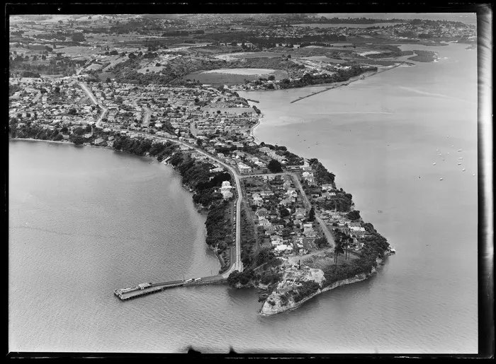 Auckland Harbour Bridge construction progress at Northcote, North Shore City, Auckland