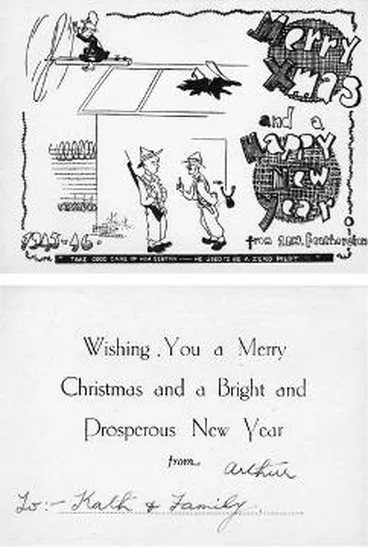 Image: Christmas card from Featherston POW Camp, postcard : digital image