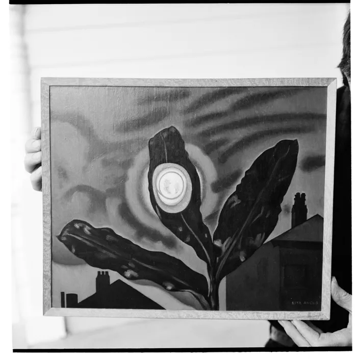 Paintings by Rita Angus, and, houses possibly in Karori, Wellington