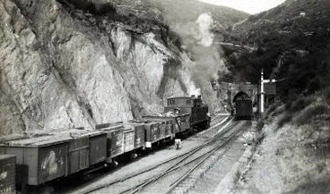 Image: Trains at the Rumutaka Incline tunnel : Photograph