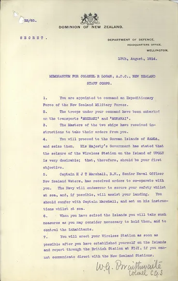 Image: Expeditionary Force - Occupation of German Samoa by NZEF