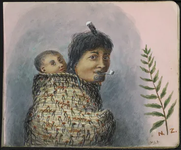 Image: Baker, William George, 1864-1929 :N.Z. [Maori mother with infant. 1920-1925]