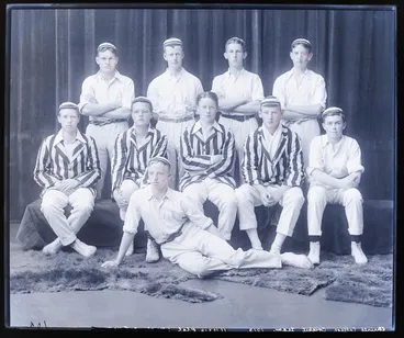 Image: Glass Plate Negative: Christ's College Cricket Team, 1913