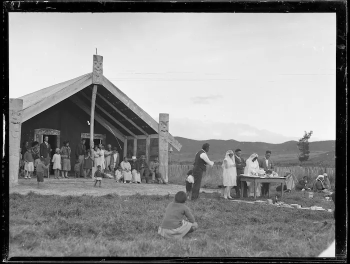 Peter and Ruinea Rota's wedding day, Korohe marae