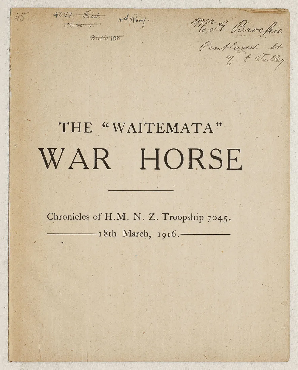 Waitemata War Horse