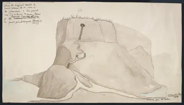 Image: Woore, Thomas, 1804-1878: Entrance from the eastern Waimatea [sic] pah, 1833 [i.e. 1834] Copied 1932