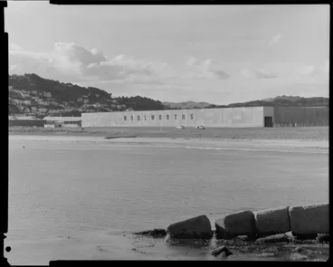 Image: Exterior of Woolworths warehouse, Lyall Bay, Wellington