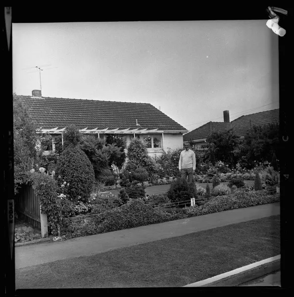 Mr Fred Green in his award winning garden