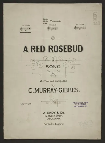 Image: A red rosebud : song / written and composed by C. Murray-Gibbes.