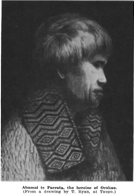 Aliumai te Paerata, the heroine of Orakau. — (From a drawing by T. Ryan, at Taupo.)