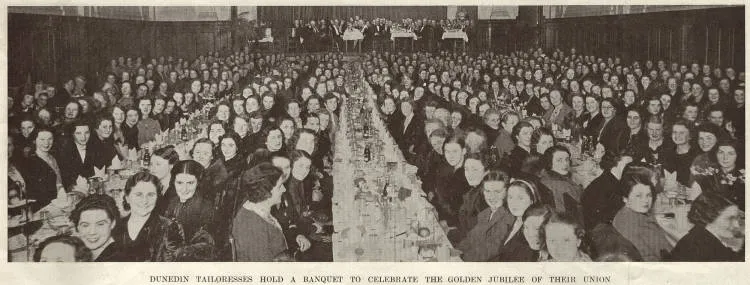 Dunedin tailoresses hold a banquet to celebrate the golden jubilee of their union