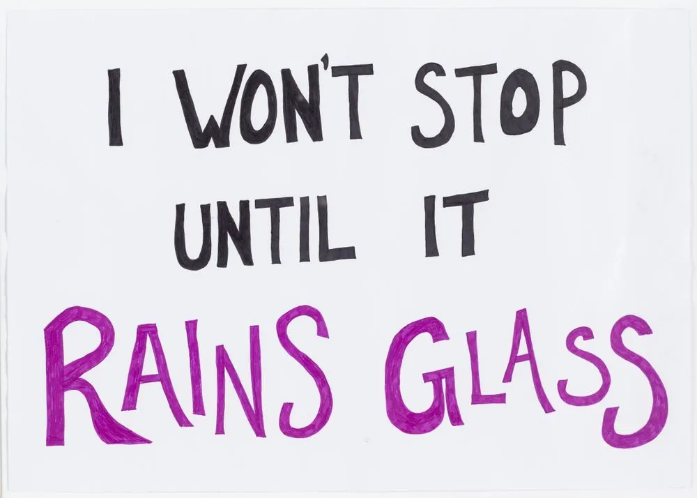 I Won't Stop Until It Rains Glass placard