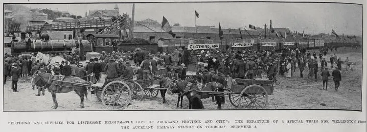 'Clothing and supplies for distressed Belgium - the gift of Auckland Province and city'