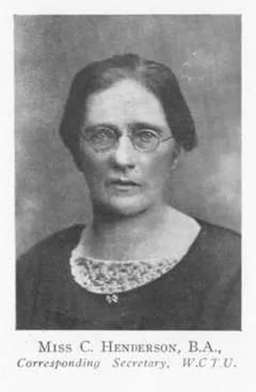 Image: Miss C. Henderson, B.A., — Corresponding Secretary, W.C.T.U