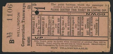 Image: Wellington Corporation Tramways :Wellington Corporation Tramways B no 1106. Newtown - City [1904]