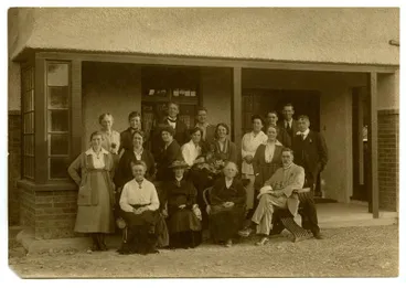 Image: Photograph, Black and White: Lovell-Smith family group at Christmas 1921