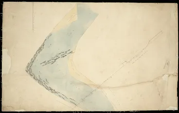 Image: [Creator unknown] :[Sketch of a plan for a bridge across the River Hutt] [ms map]. [1840-43]