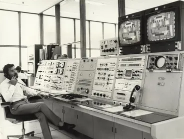 Image: The Control Console of the New Zealand Post Office, Satellite earth station at Warkworth